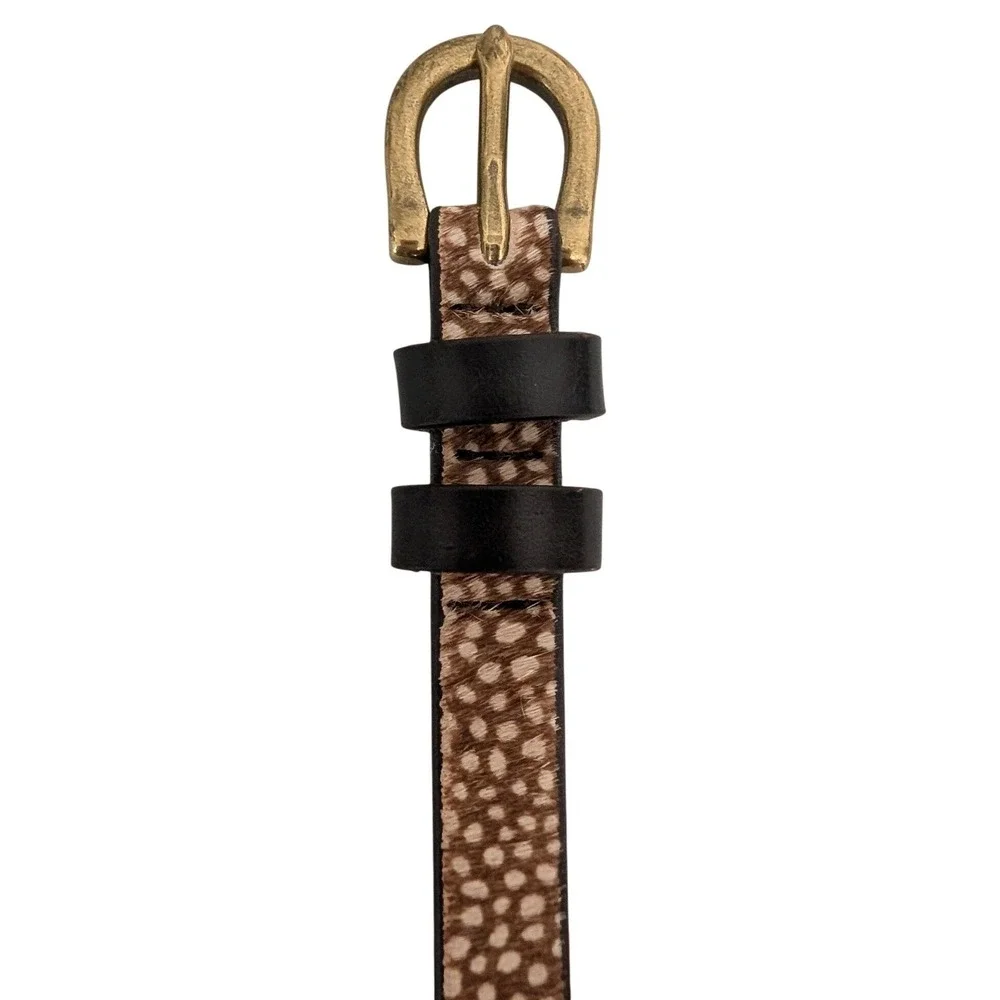 Loft Hair On Deerprint‎ Skinny Belt Women Small Boho Festival Western Minimalist